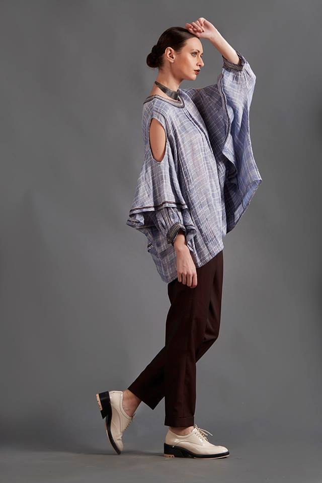 Ice Blue Batwing Top