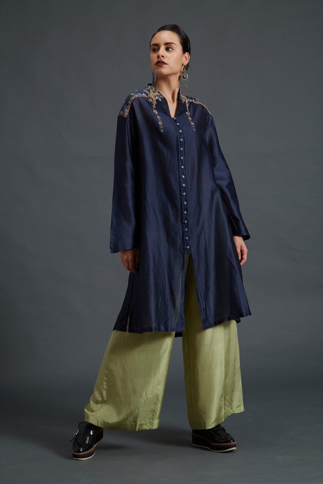 Habutai Silk Boxy Tunic & Habutai Silk Cropped Pants