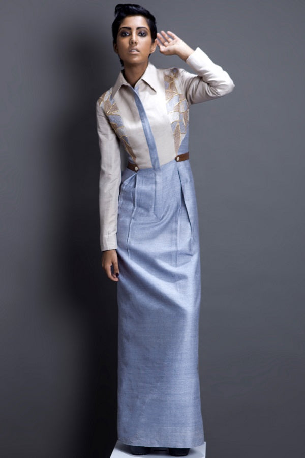 Pure Silk Tructured Maxi Dress
