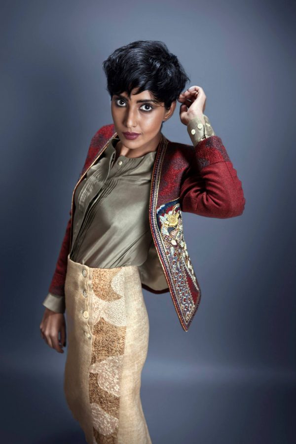 Pure Wool Jacket with Placement Embroidery