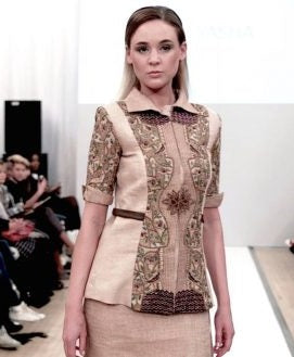 Peplum Jacket in Tusser Silk