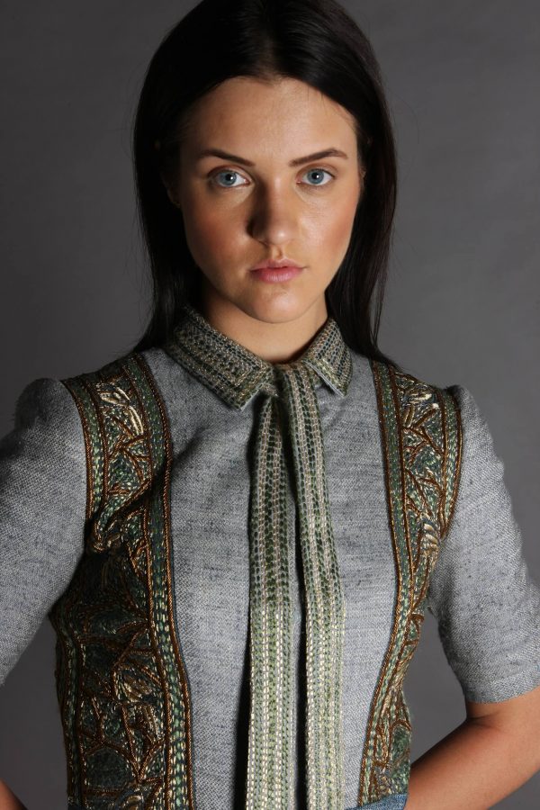 Pure Wool & Linen Structured Dress