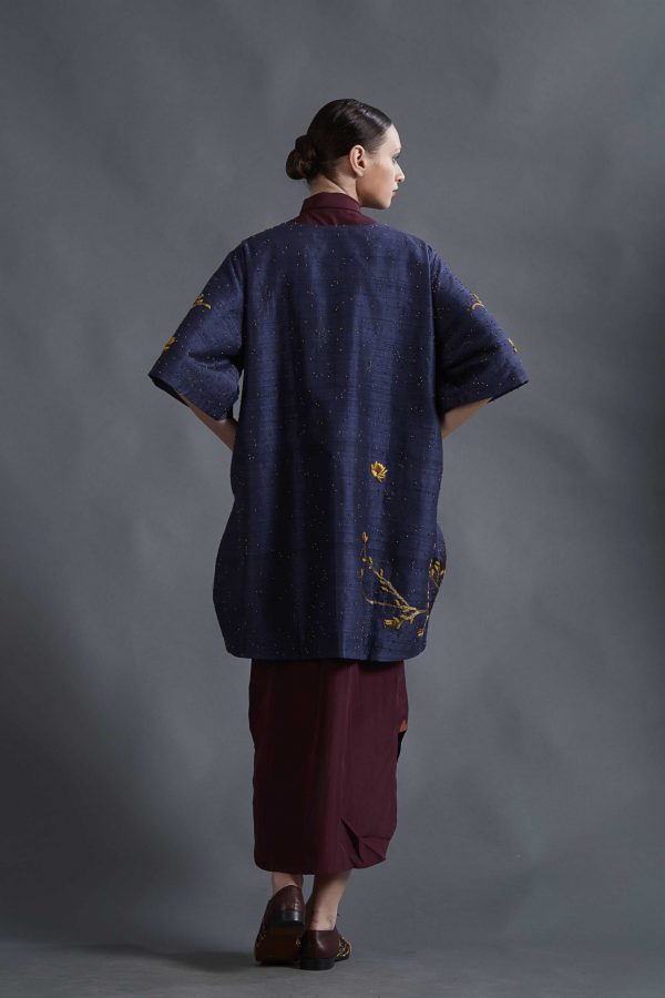 NAVY COCOON JACKET