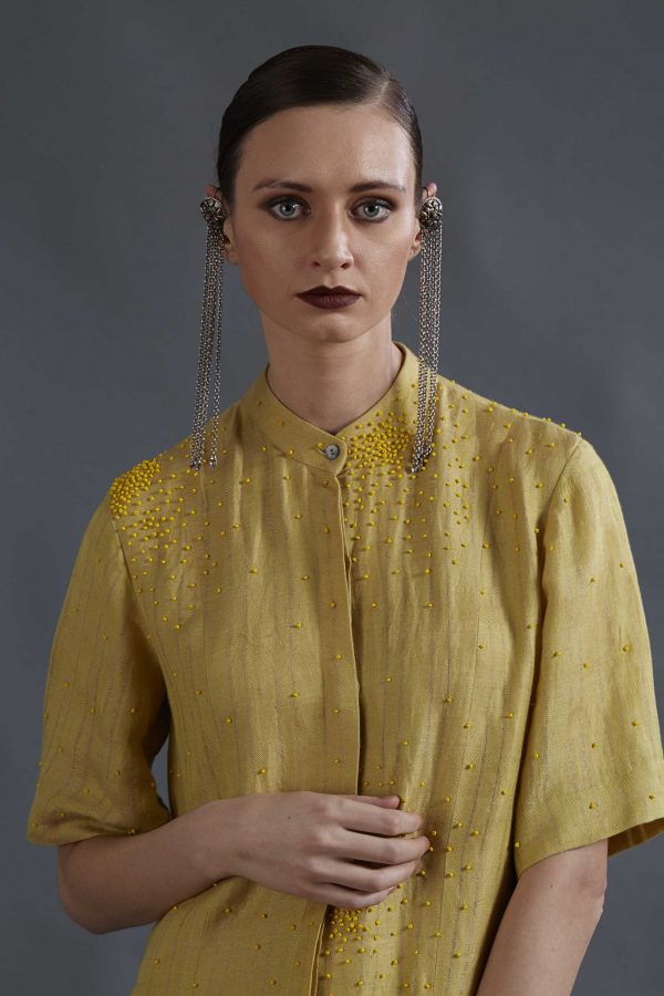 MUSTARD SHIRT DRESS