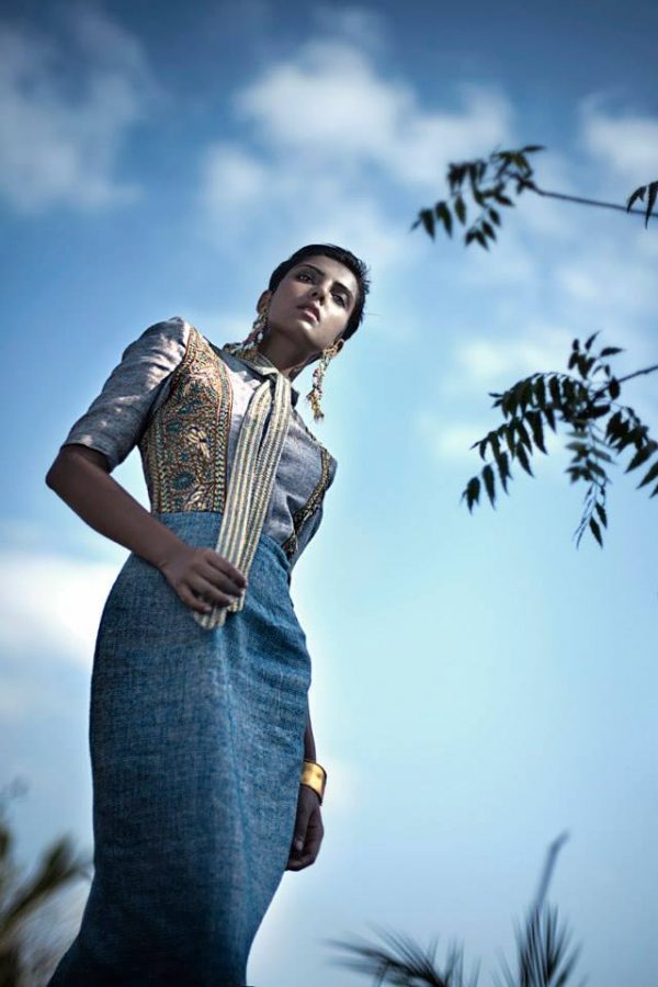 Pure Wool & Linen Structured Dress