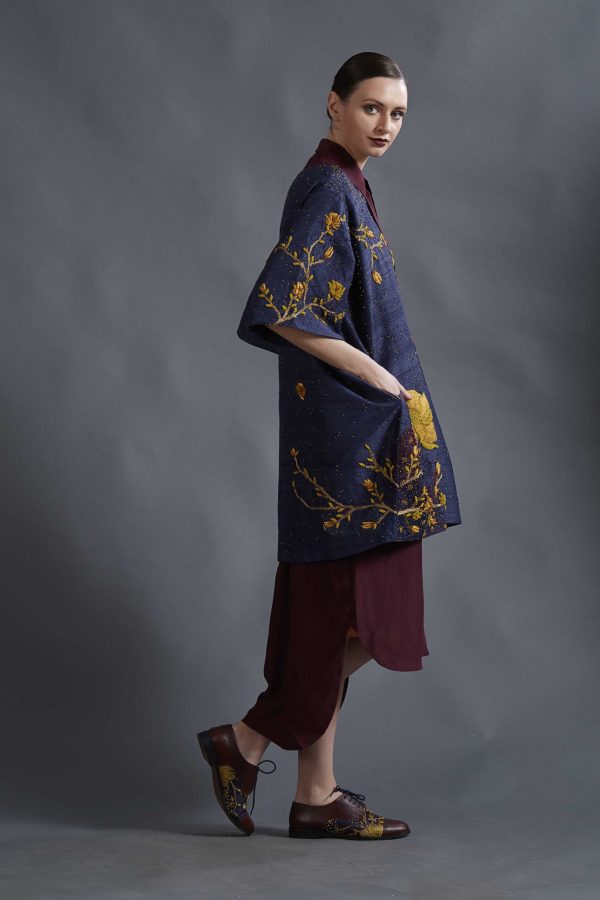 NAVY COCOON JACKET