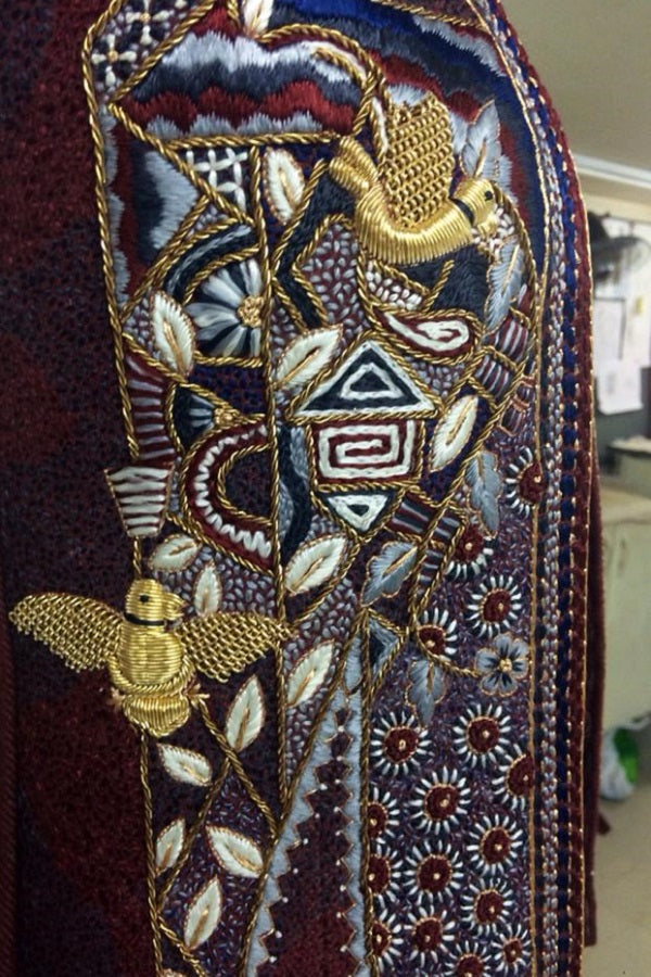 Pure Wool Jacket with Placement Embroidery