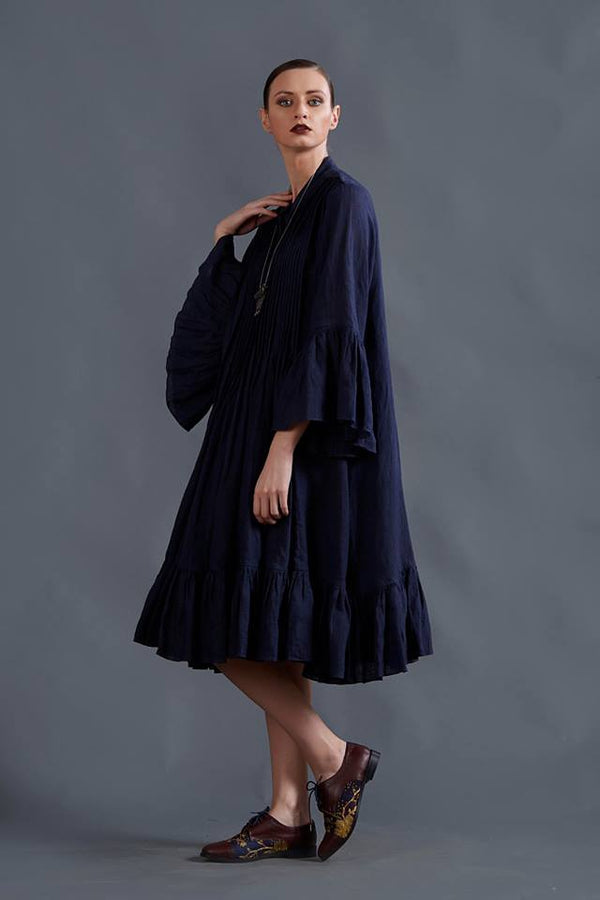 Chinese Collar Trapeze Shift Dress