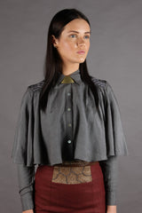 CHARCOAL CAPE SHIRT