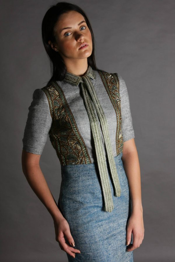 Pure Wool & Linen Structured Dress