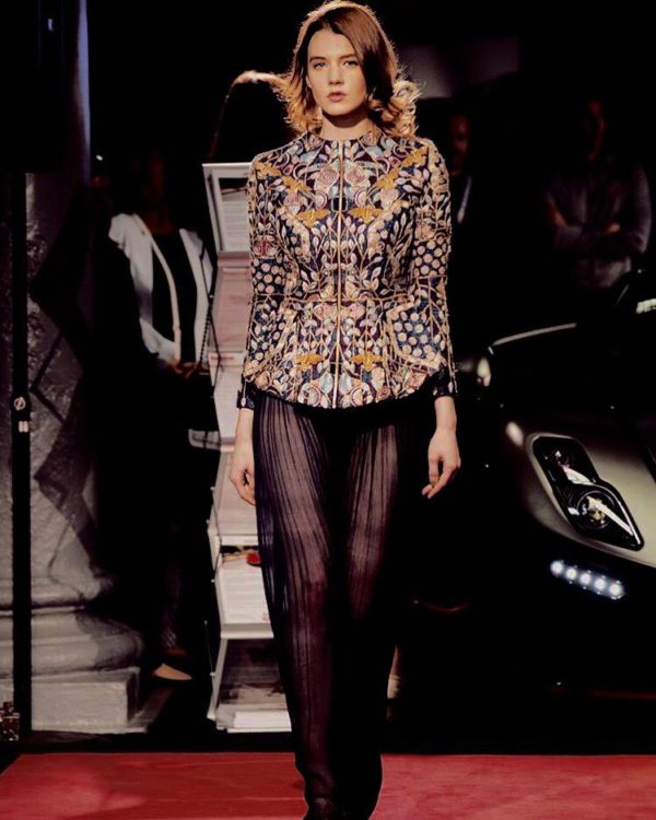 Embroidered Peplum Jacket