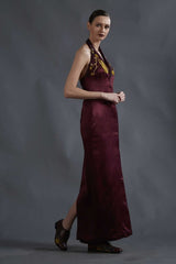 Wine Satin Gown