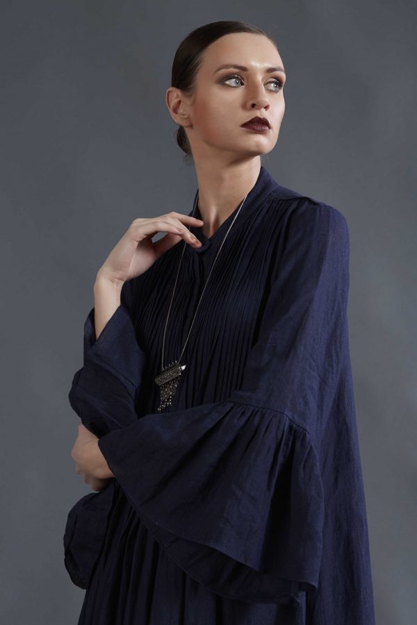 Chinese Collar Trapeze Shift Dress