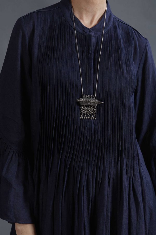 Chinese Collar Trapeze Shift Dress